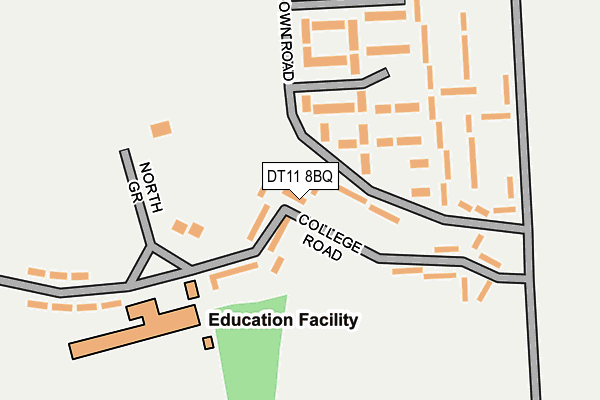 DT11 8BQ map - OS OpenMap – Local (Ordnance Survey)