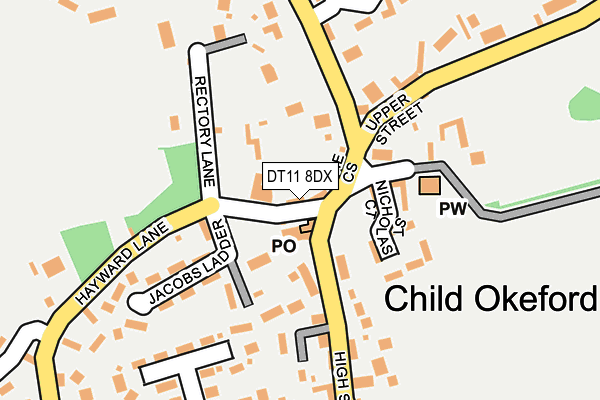 DT11 8DX map - OS OpenMap – Local (Ordnance Survey)