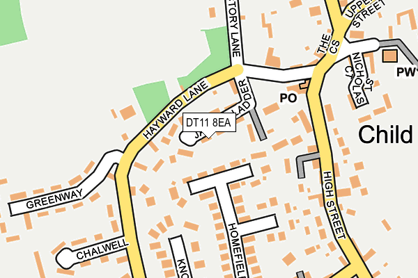 DT11 8EA map - OS OpenMap – Local (Ordnance Survey)