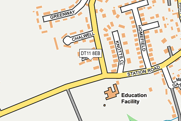 DT11 8EB map - OS OpenMap – Local (Ordnance Survey)