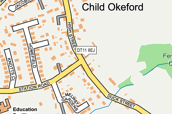 DT11 8EJ map - OS OpenMap – Local (Ordnance Survey)