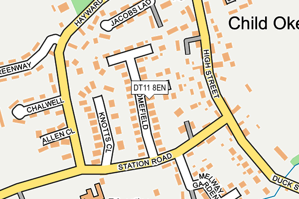 DT11 8EN map - OS OpenMap – Local (Ordnance Survey)