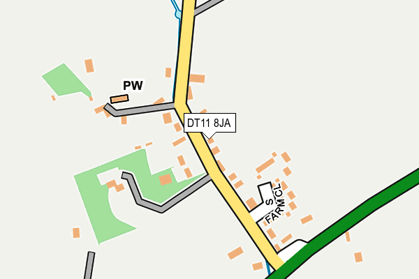 DT11 8JA map - OS OpenMap – Local (Ordnance Survey)