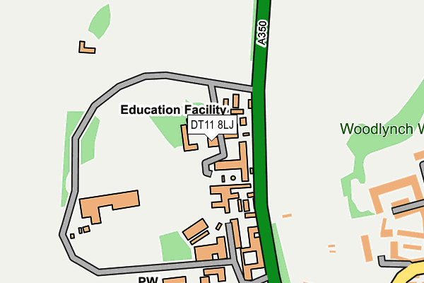 DT11 8LJ map - OS OpenMap – Local (Ordnance Survey)