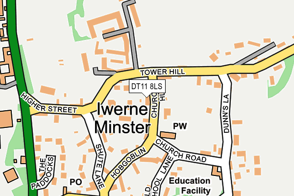 DT11 8LS map - OS OpenMap – Local (Ordnance Survey)