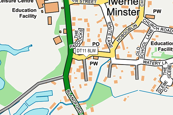 DT11 8LW map - OS OpenMap – Local (Ordnance Survey)