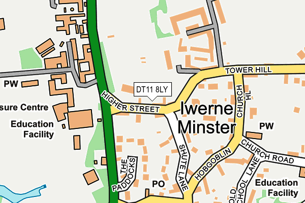 DT11 8LY map - OS OpenMap – Local (Ordnance Survey)