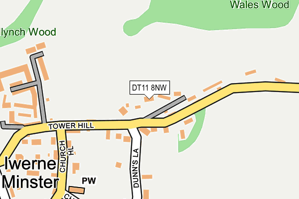 DT11 8NW map - OS OpenMap – Local (Ordnance Survey)