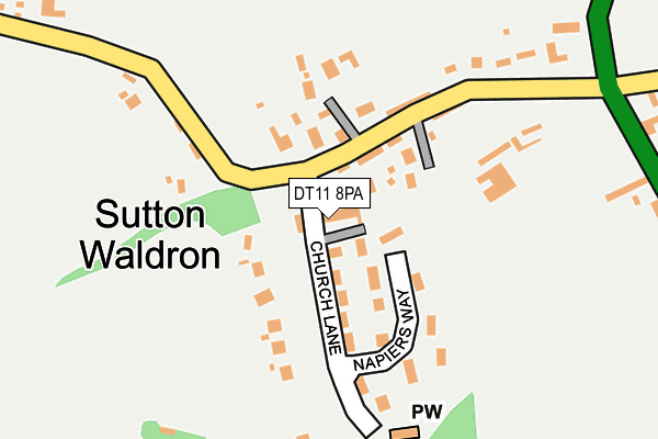 DT11 8PA map - OS OpenMap – Local (Ordnance Survey)