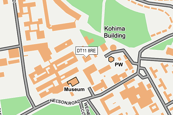 DT11 8RE map - OS OpenMap – Local (Ordnance Survey)