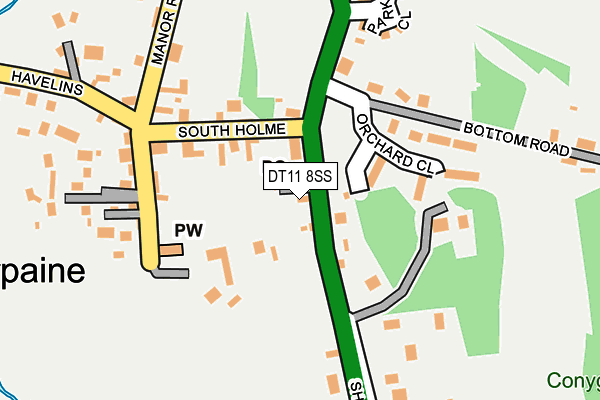 DT11 8SS map - OS OpenMap – Local (Ordnance Survey)
