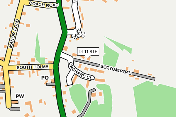 DT11 8TF map - OS OpenMap – Local (Ordnance Survey)