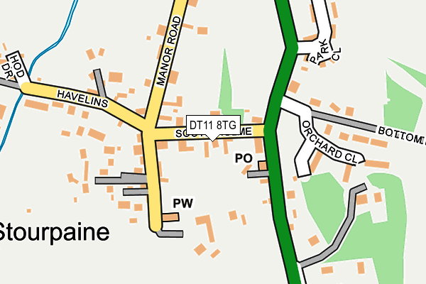 DT11 8TG map - OS OpenMap – Local (Ordnance Survey)