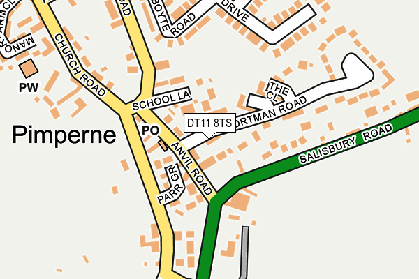 DT11 8TS map - OS OpenMap – Local (Ordnance Survey)