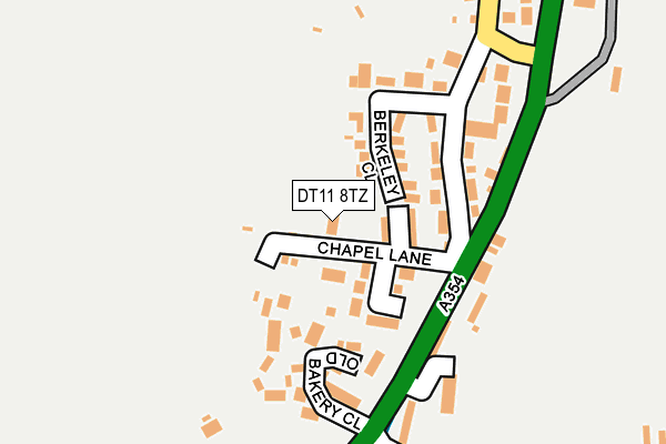 DT11 8TZ map - OS OpenMap – Local (Ordnance Survey)