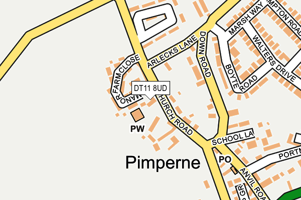 DT11 8UD map - OS OpenMap – Local (Ordnance Survey)