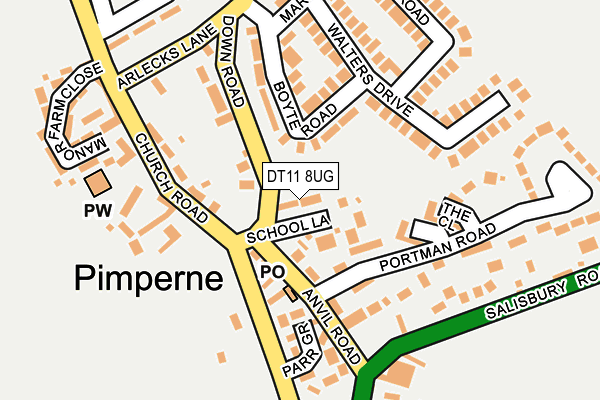 DT11 8UG map - OS OpenMap – Local (Ordnance Survey)