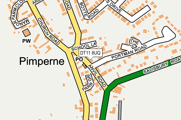 DT11 8UQ map - OS OpenMap – Local (Ordnance Survey)