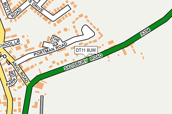 DT11 8UW map - OS OpenMap – Local (Ordnance Survey)