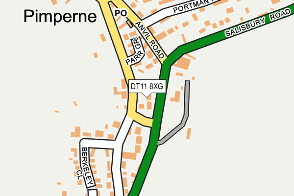 DT11 8XG map - OS OpenMap – Local (Ordnance Survey)