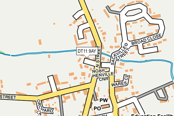 DT11 9AY map - OS OpenMap – Local (Ordnance Survey)