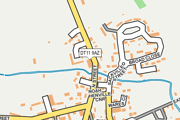 DT11 9AZ map - OS OpenMap – Local (Ordnance Survey)