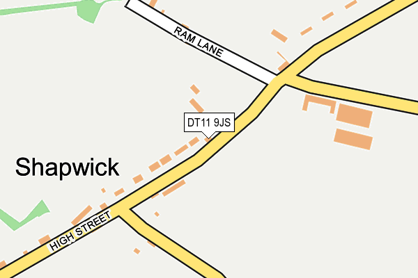 DT11 9JS map - OS OpenMap – Local (Ordnance Survey)