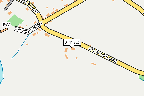 DT11 9JZ map - OS OpenMap – Local (Ordnance Survey)