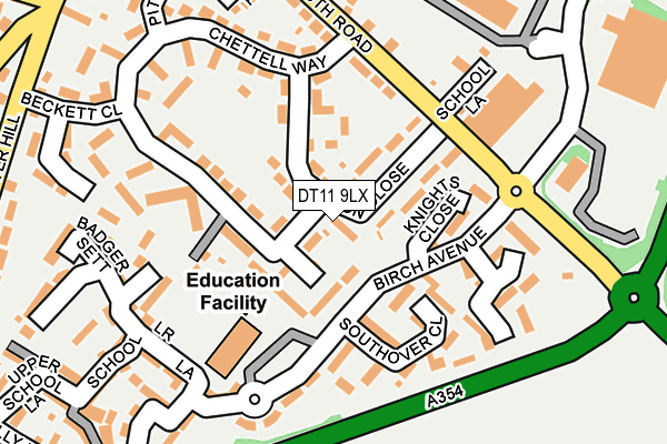 DT11 9LX map - OS OpenMap – Local (Ordnance Survey)