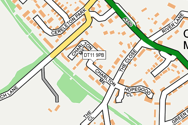 DT11 9PB map - OS OpenMap – Local (Ordnance Survey)