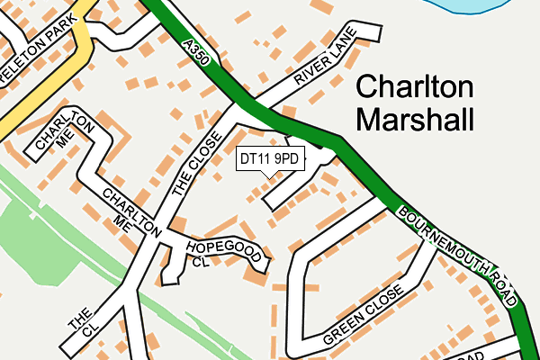 DT11 9PD map - OS OpenMap – Local (Ordnance Survey)