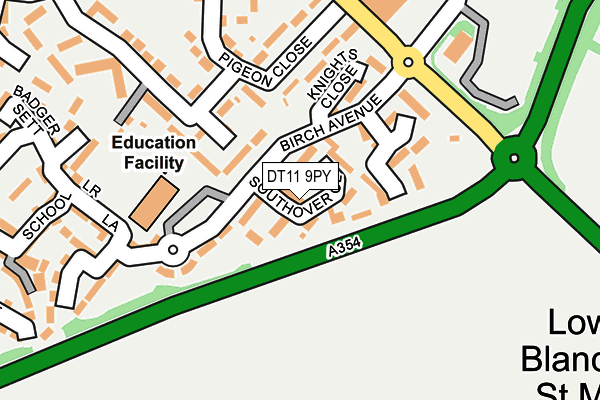 DT11 9PY map - OS OpenMap – Local (Ordnance Survey)