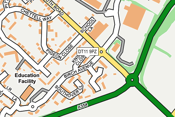 DT11 9PZ map - OS OpenMap – Local (Ordnance Survey)
