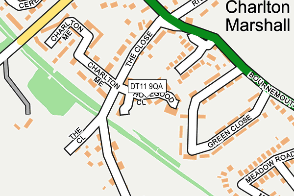 DT11 9QA map - OS OpenMap – Local (Ordnance Survey)