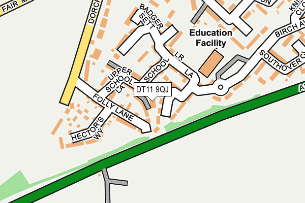 DT11 9QJ map - OS OpenMap – Local (Ordnance Survey)