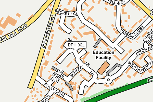 DT11 9QL map - OS OpenMap – Local (Ordnance Survey)