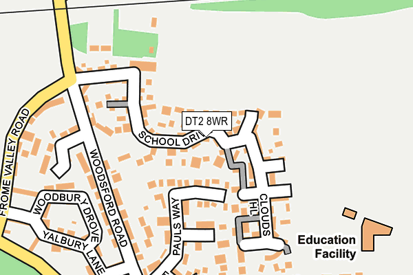 DT2 8WR map - OS OpenMap – Local (Ordnance Survey)