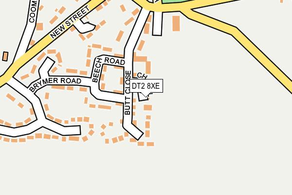 DT2 8XE map - OS OpenMap – Local (Ordnance Survey)