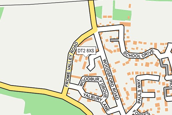 DT2 8XS map - OS OpenMap – Local (Ordnance Survey)