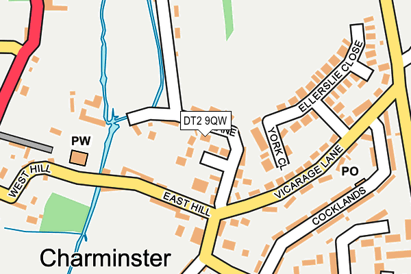 DT2 9QW map - OS OpenMap – Local (Ordnance Survey)