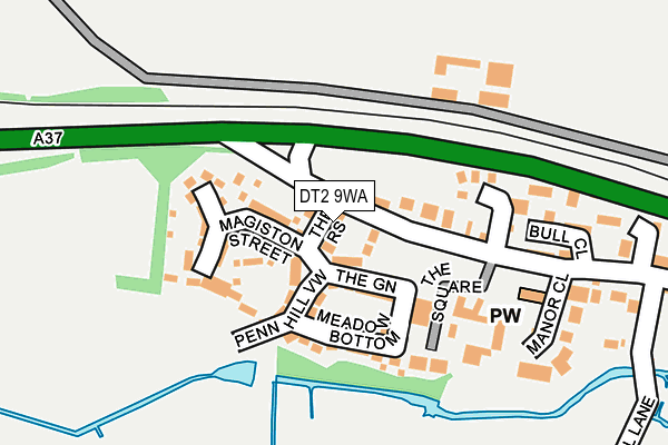 DT2 9WA map - OS OpenMap – Local (Ordnance Survey)