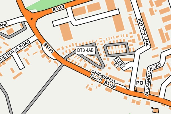 DT3 4AB map - OS OpenMap – Local (Ordnance Survey)