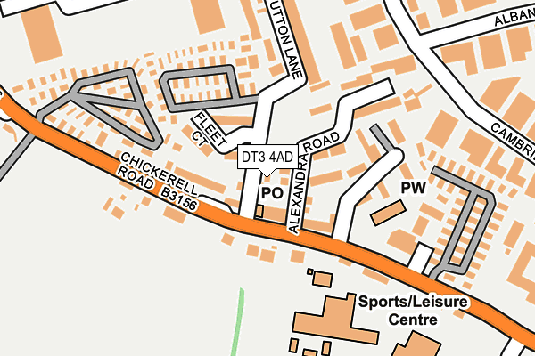 DT3 4AD map - OS OpenMap – Local (Ordnance Survey)