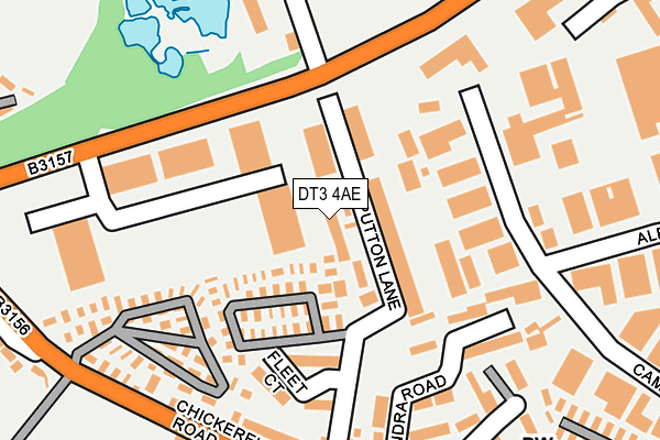 DT3 4AE map - OS OpenMap – Local (Ordnance Survey)