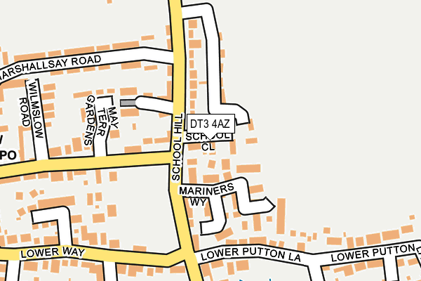 DT3 4AZ map - OS OpenMap – Local (Ordnance Survey)