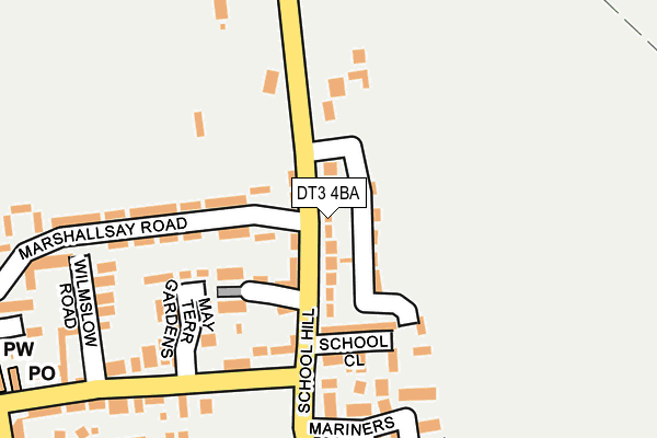 DT3 4BA map - OS OpenMap – Local (Ordnance Survey)