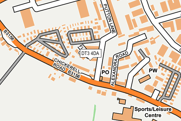 DT3 4DA map - OS OpenMap – Local (Ordnance Survey)