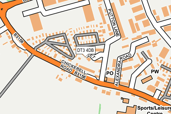 DT3 4DB map - OS OpenMap – Local (Ordnance Survey)
