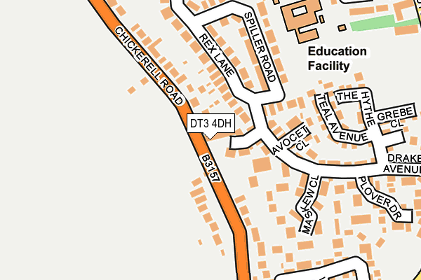 DT3 4DH map - OS OpenMap – Local (Ordnance Survey)