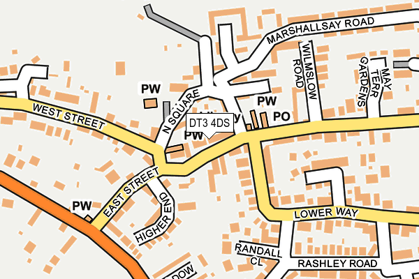 DT3 4DS map - OS OpenMap – Local (Ordnance Survey)